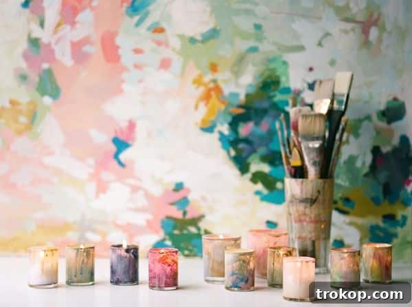 Craft Your Ambiance: 21 DIY Candle Holder Designs for a Colorful Fragrant Home 11 DIY Painted Votives
