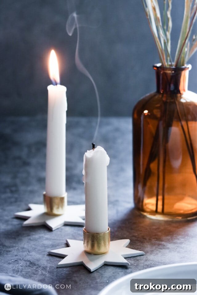 Craft Your Ambiance: 21 DIY Candle Holder Designs for a Colorful Fragrant Home 13 DIY Star Candle Holders by Lily Ardor