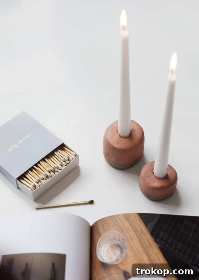 Craft Your Ambiance: 21 DIY Candle Holder Designs for a Colorful Fragrant Home 14 DIY Textured Terracotta Candle Votives by The Lovely Drawer
