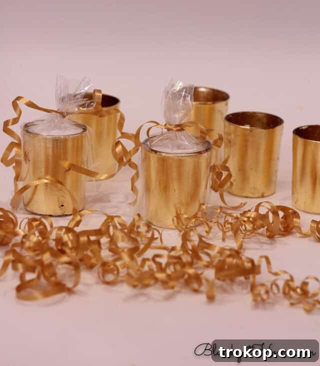 Craft Your Ambiance: 21 DIY Candle Holder Designs for a Colorful Fragrant Home 18 Gold Leaf Votive Candle Holders by Bluesky at Home
