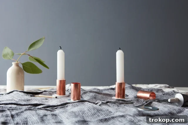 Craft Your Ambiance: 21 DIY Candle Holder Designs for a Colorful Fragrant Home 3 DIY Metallic Candlesticks by Food52