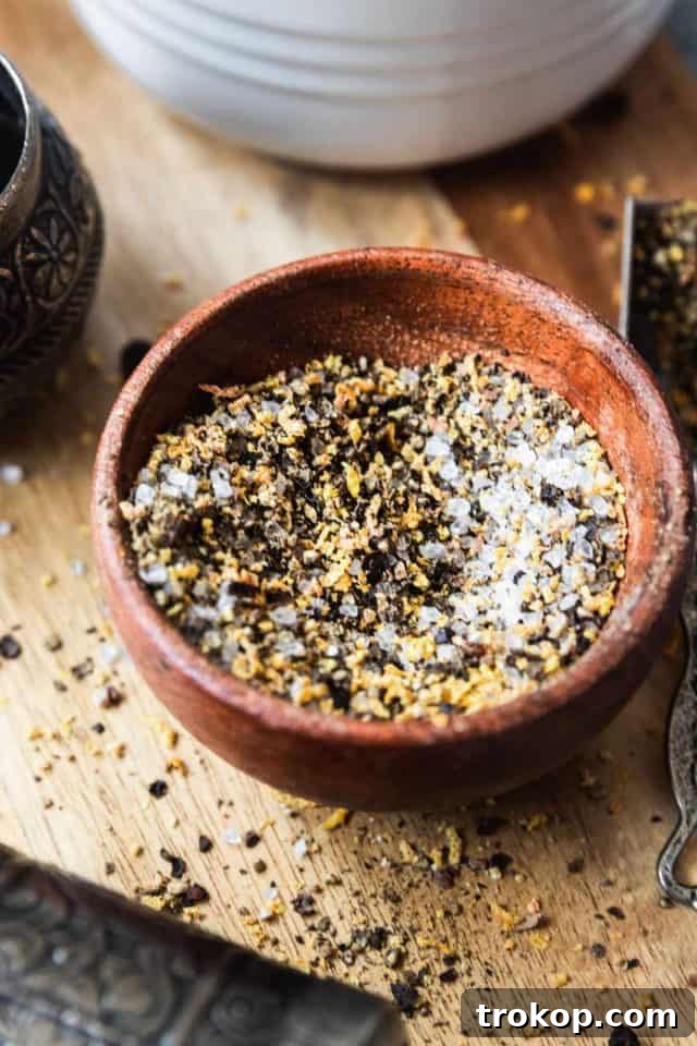 Lemon Pepper Seasoning: A Zesty Homemade Blend 4 Homemade Lemon Pepper Seasoning in a Bowl