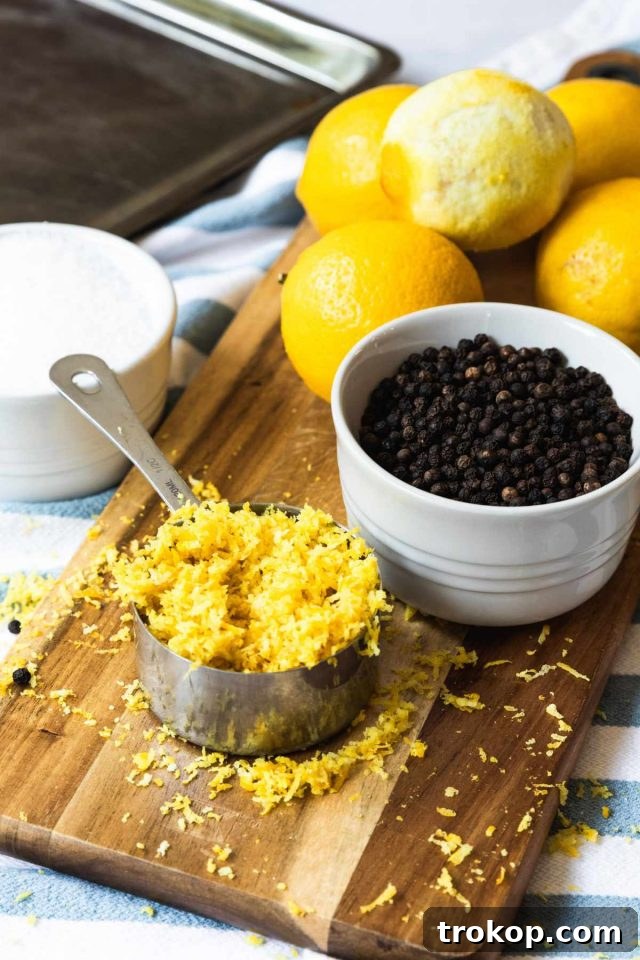 Lemon Pepper Seasoning: A Zesty Homemade Blend 5 Lemon Zest and Black Peppercorns