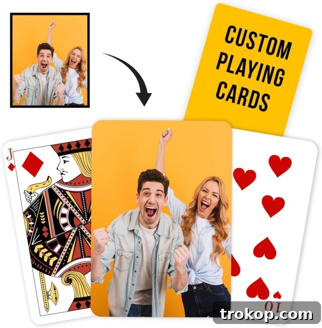 Customized - Personalized Playing Cards with Photo - Print Your Text/Design on All Custom Playing Cards – Gift for Wedding & Party