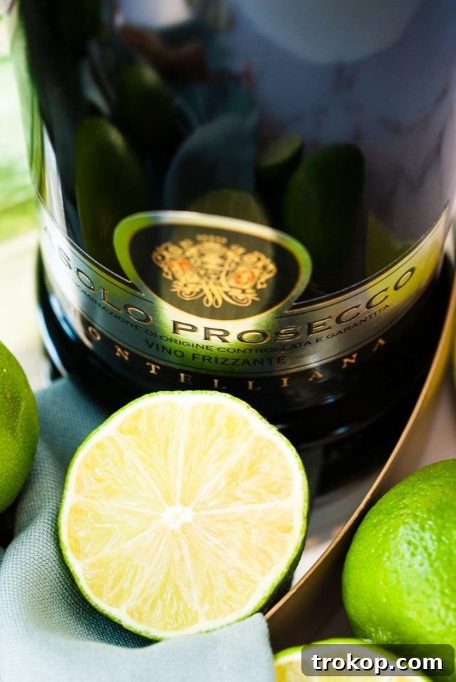 Martini Royale Cocktail: A Bubbly Delight 5 Lime and Prosecco - Refreshing Cocktail Combination