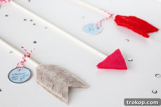 DIY date night valentine arrows