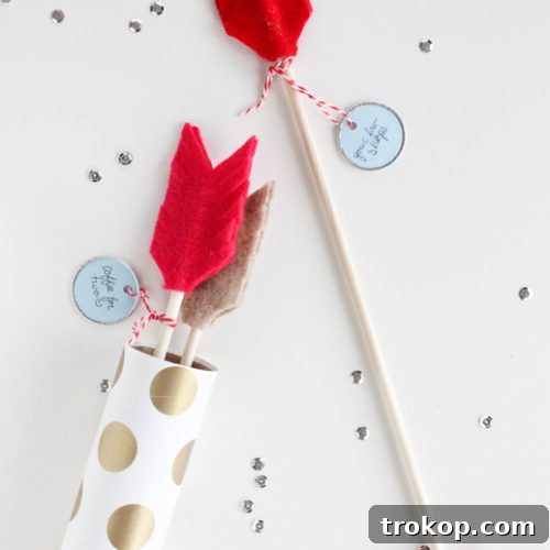 DIY date night valentine arrows