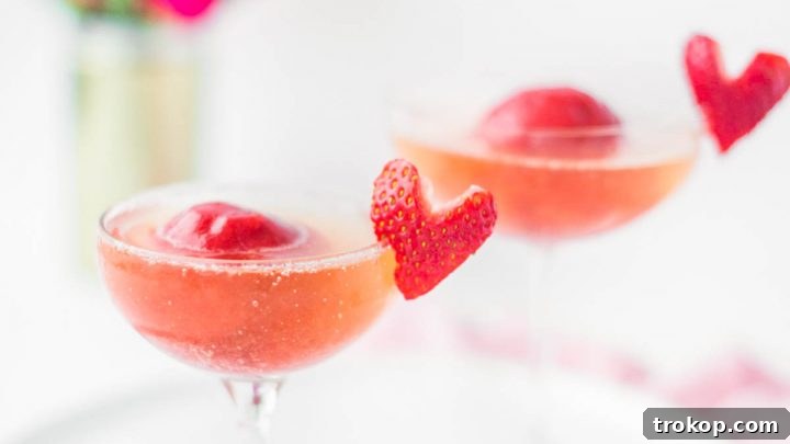 Strawberry and Rose Sorbet Champagne
