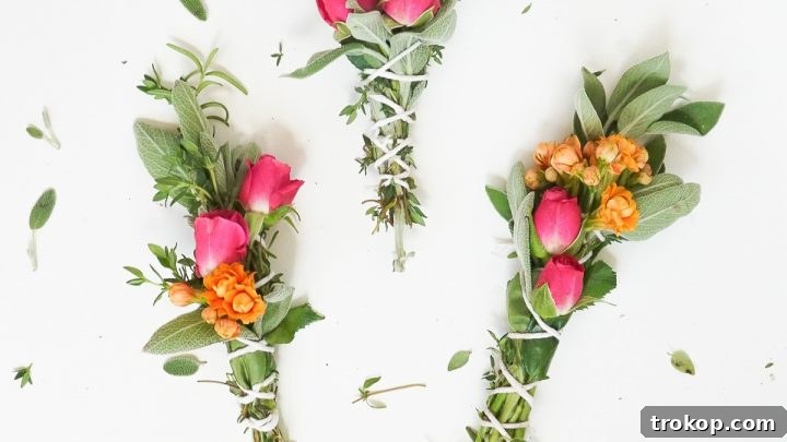 DIY Fresh Floral and Herbal Incense Bundles
