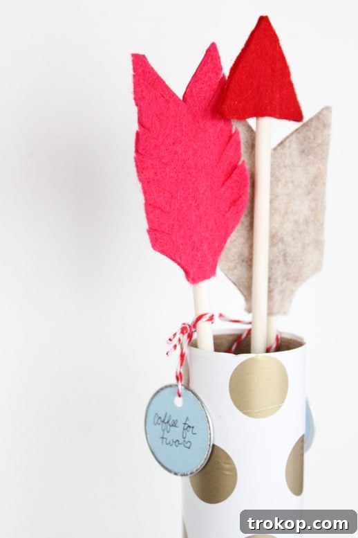 DIY date night valentine arrows