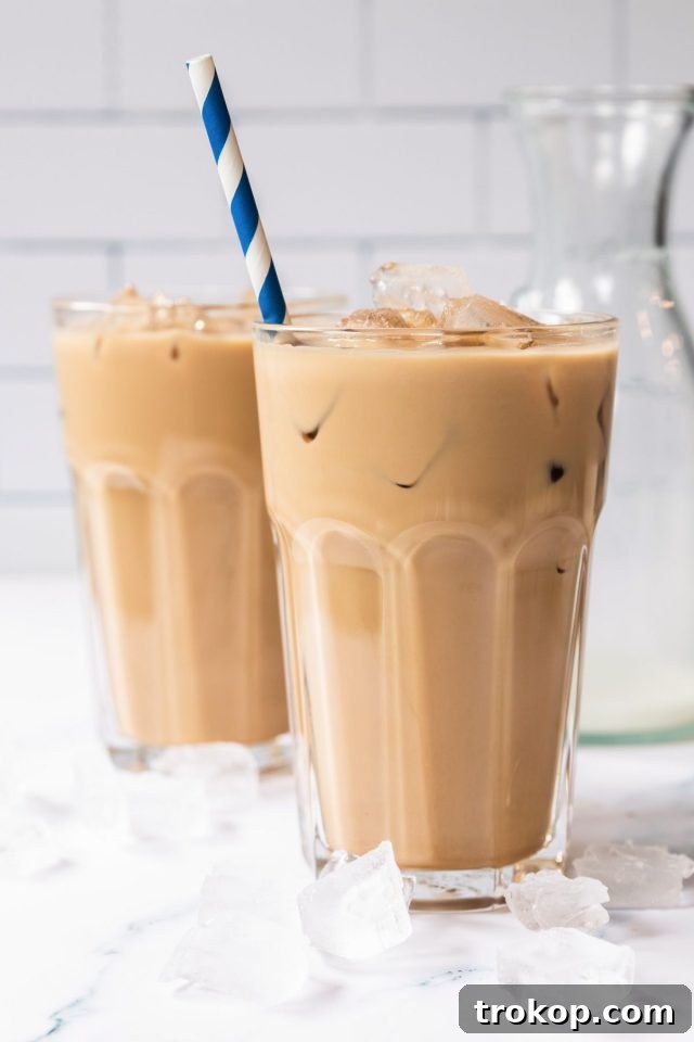 Two servings of Iced White Mocha ready to enjoy