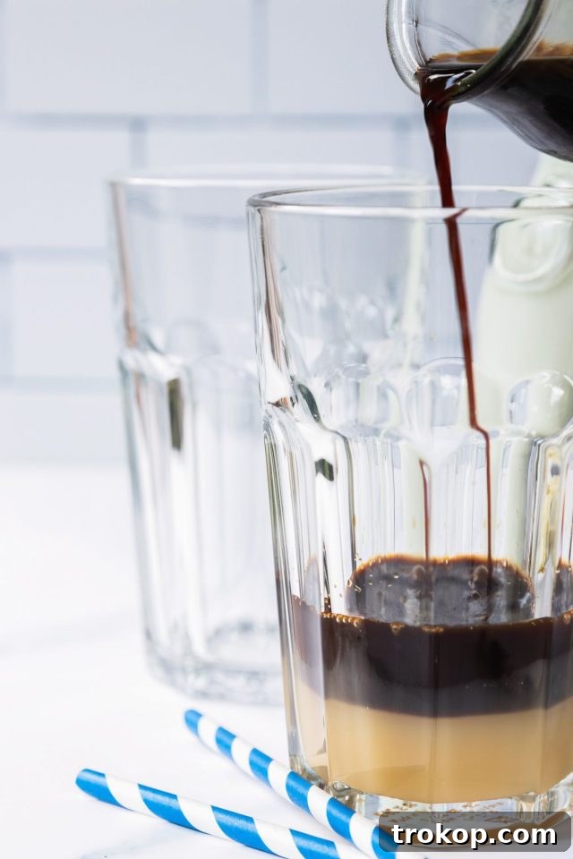 Adding espresso to white chocolate syrup