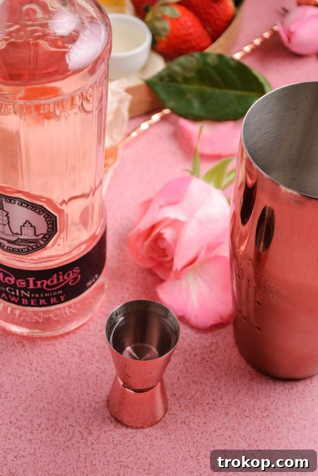Blushing Rose Martini 9 cocktails with rose water - photo of the equipment used