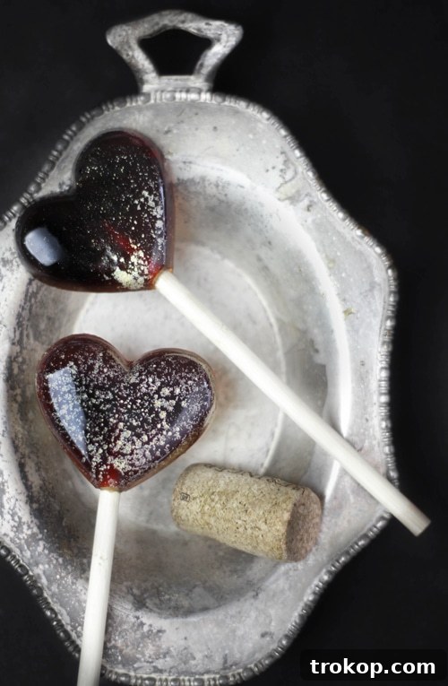 Heartfelt Handmade Valentines 18 Red Wine Lollipops for diy Valentines gifts