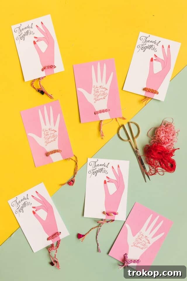 Heartfelt Handmade Valentines 10 Printable Friendship Bracelet Valentine for Thoughtful DIY Valentine’s Day Gifts