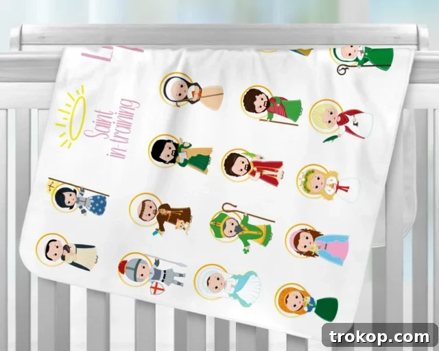 28 Heartfelt Baptism Gifts for a Special Blessing 17 My First Saint Baby Blanket, Childrens Catholic Christmas Gift, a cozy religious gift