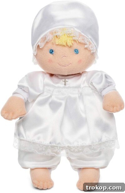 28 Heartfelt Baptism Gifts for a Special Blessing 18 Genius Baby Toys Baptism First Baby Doll - Christening Doll in White Satin Dress for Baby, 12" - Baptism Gifts for Girl or Baptism Gifts for Boys