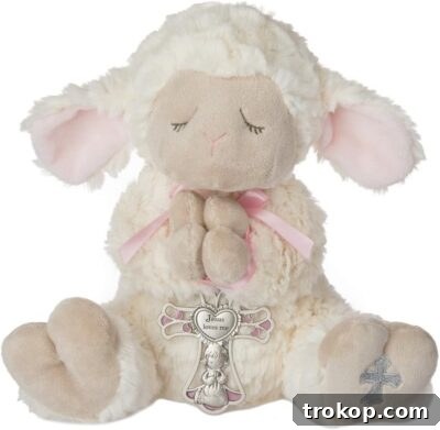 28 Heartfelt Baptism Gifts for a Special Blessing 3 Soft stuffed toy lamb, a gentle baptism gift idea