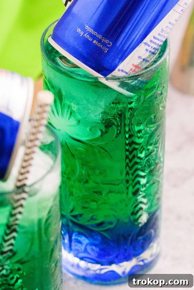 Irish Power Surge Cocktail Recipe 3 trash can drink - close up shot of the drink