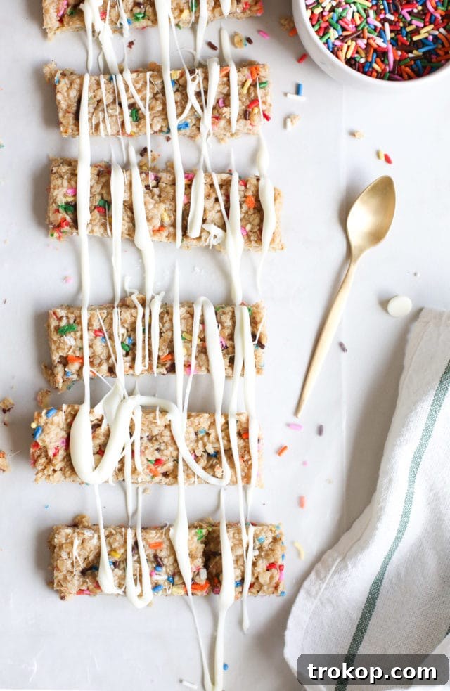 Start Your Day Sweet: 13 Effortless Breakfast Treats 11 Funfetti Granola Bars recipe by Sugar & Cloth, a colorful sweet breakfast