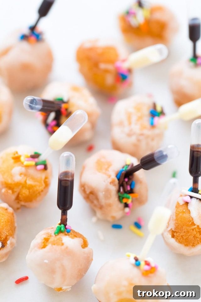 Start Your Day Sweet: 13 Effortless Breakfast Treats 14 DIY Injectable Donut Holes recipe with booze for a sweet breakfast