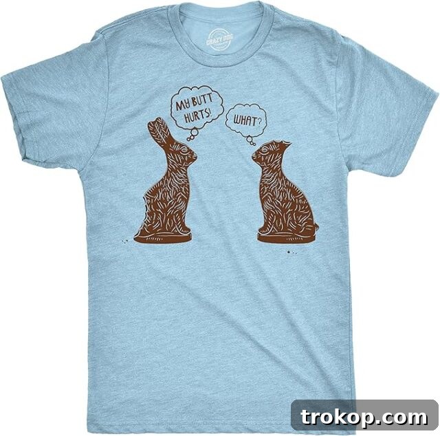 Humorous Easter shirt featuring a funny bunny design, perfect for family jokers