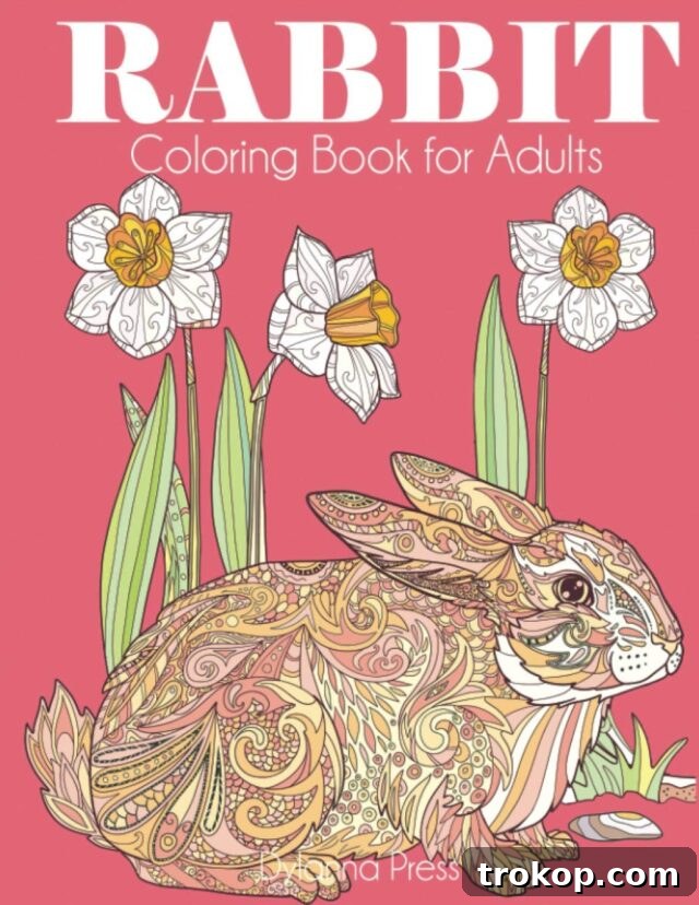 Rabbit Adult Coloring Book, a relaxing and creative Easter gift.