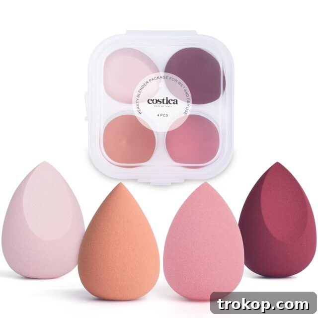 Four-piece set of essential beauty blenders, a practical and daily-use Easter gift for makeup enthusiasts