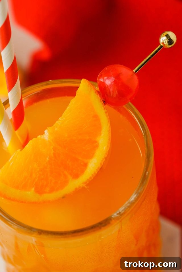 top view of a glass of alabama slammer