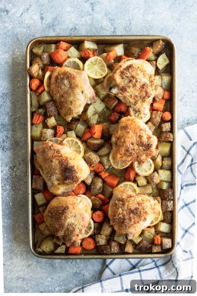 Healthy and easy Rosemary Lemon Chicken Sheet Pan Dinner