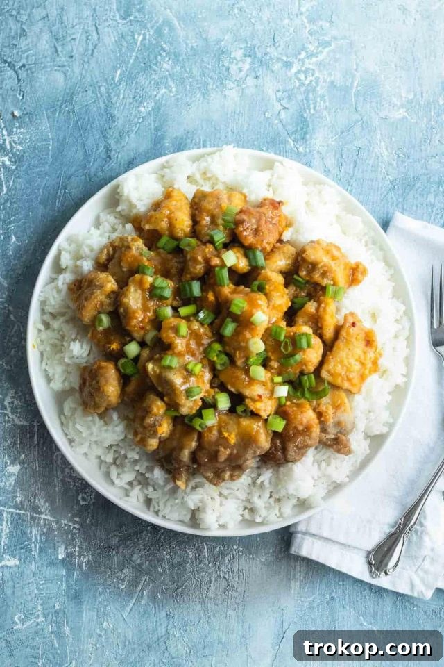 Easy orange chicken recipe with a sweet and tangy sauce