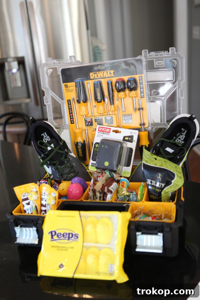 Inspiring Handmade Easter Basket Creations 14 Tool Box Easter Gift Basket for Dad
