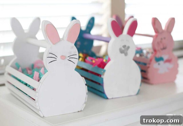 Inspiring Handmade Easter Basket Creations 15 Wood Bunny DIY Easter Basket