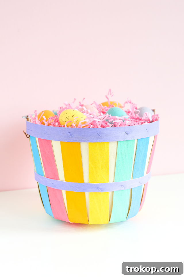 Inspiring Handmade Easter Basket Creations 17 DIY Painted Easter Basket