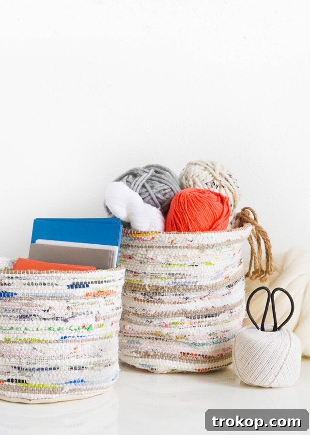 Inspiring Handmade Easter Basket Creations 18 DIY Rag Rug Storage Baskets by Sugar & Cloth, an award winning DIY, home decor, recipes blog.