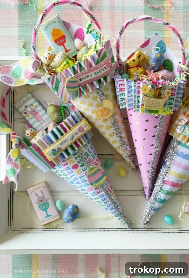 Inspiring Handmade Easter Basket Creations 20 DIY Easter Treat + Candy Cones