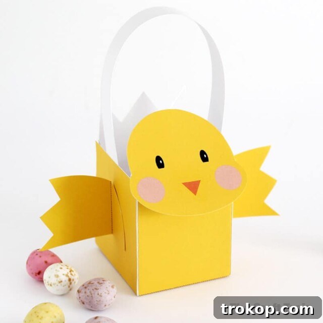 Inspiring Handmade Easter Basket Creations 23 Printable Chick Basket