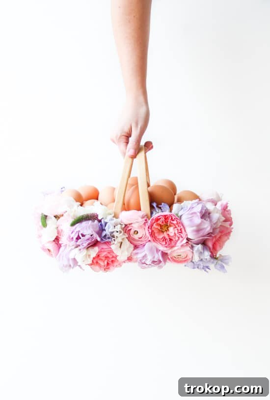 Inspiring Handmade Easter Basket Creations 26 DIY Easter Basket with Fresh Flowers for DIY Easter Baskets Ideas