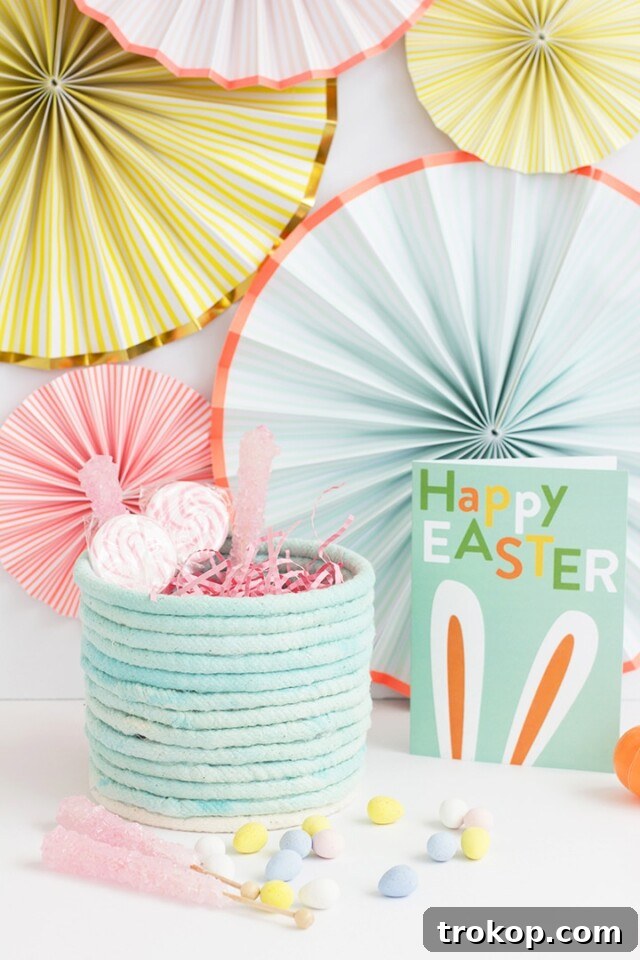 Inspiring Handmade Easter Basket Creations 4 No Sew Rope Easter Basket