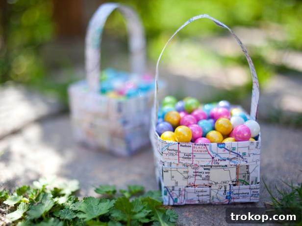 Inspiring Handmade Easter Basket Creations 5 How to Make a Woven Map Easter Basket