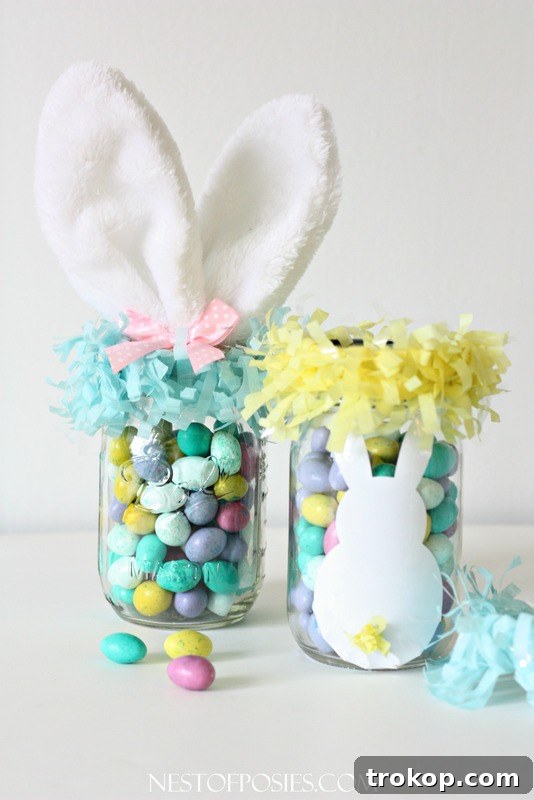 Inspiring Handmade Easter Basket Creations 7 DIY Mason Jar Bunny Basket