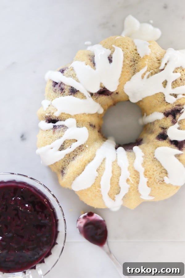 Instant Pot Berries and Cream Breakfast Cake with Yogurt Glaze