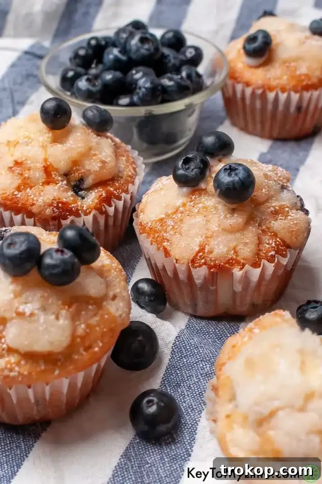 Moist Bisquick Blueberry Muffins with streusel