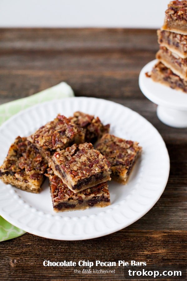 Decadent Chocolate Chip Pecan Pie Bars with Bisquick