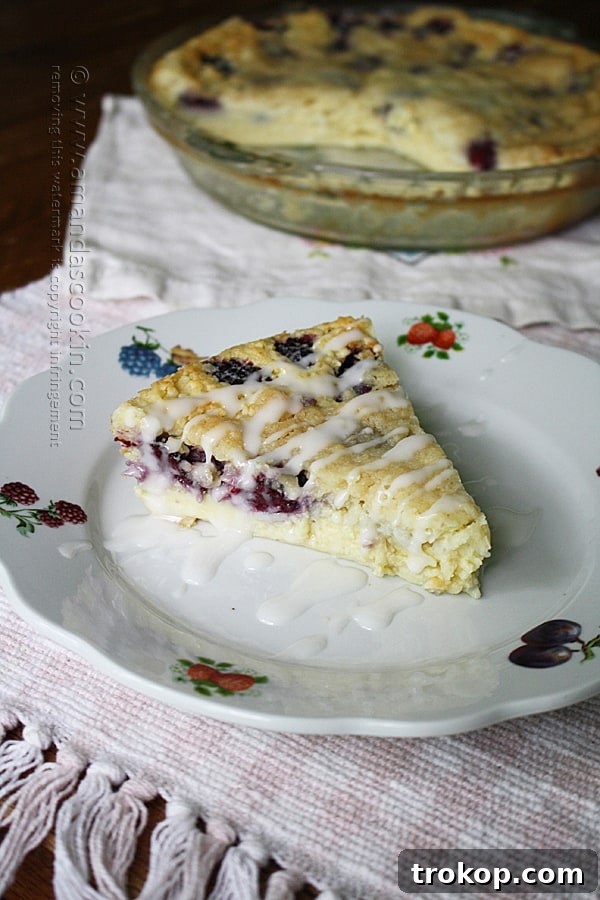 Blackberry Coconut Impossible Pie using Bisquick