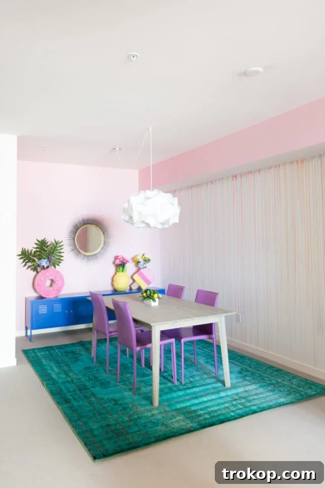 Playful DIY Rainbow Drip Wall art for a cheerful room