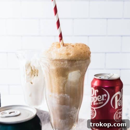 Best Dr. Pepper Vanilla Float, a refreshing and creamy dessert drink