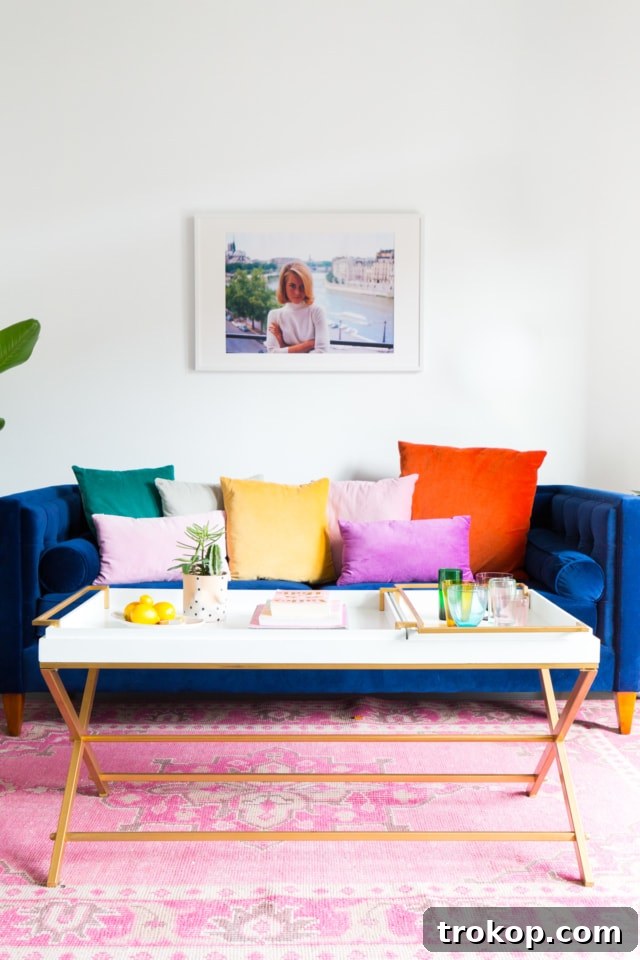 Effortless Wall Paint Ideas for Every Interior 4 Colorful living room makeover with optimal white wall paint