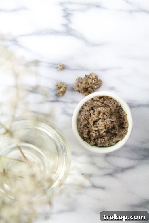 Spiced Coffee Sugar Polish 4 Making Homemade Coffee Sugar Scrub - Ingredients mixed in a bowl