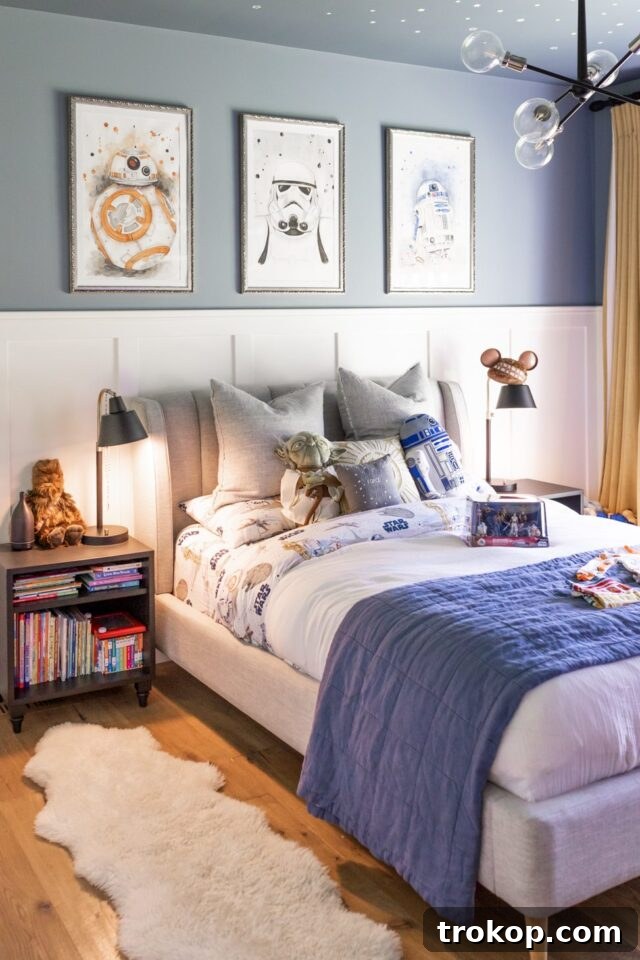 Epic Star Wars themed bedroom for boys